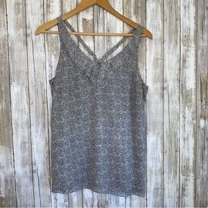 Cabi White Dot Sleeveless Blouse